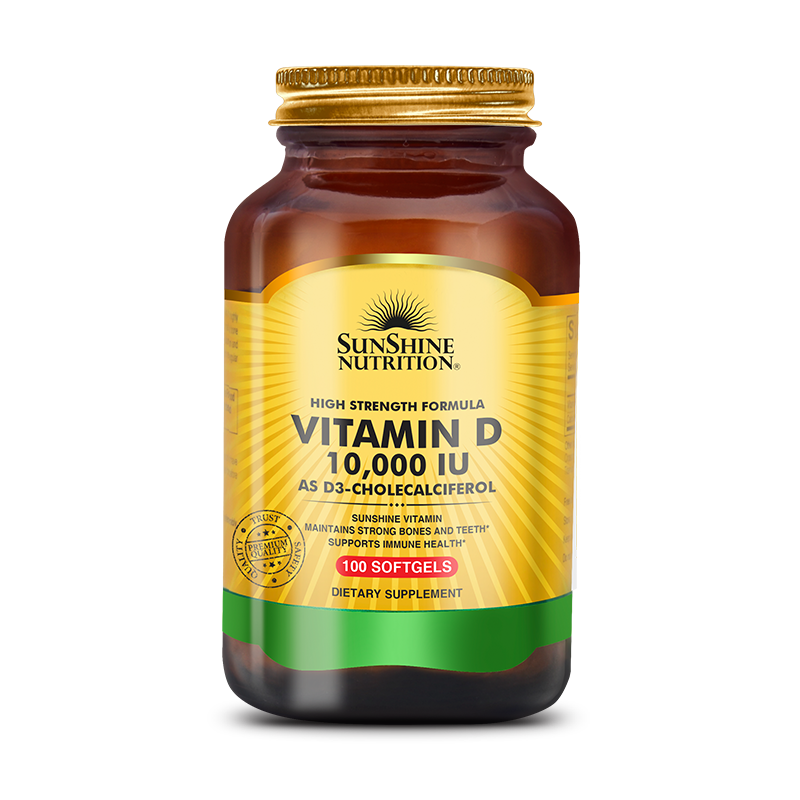 VITAMIN D 10000 IU SOFTGELS 100S - Sunshine Nutrition